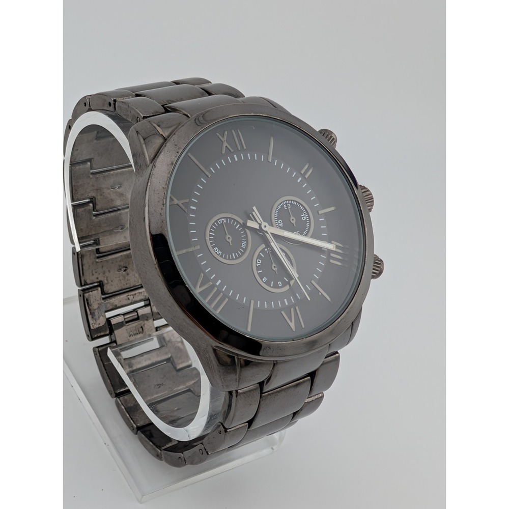 George Watch Men 47mm Case Gunmetal‎ Tone 8.25" Band- New Battery
